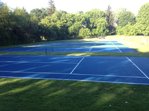 London Ontario tennis court after resurfacing
