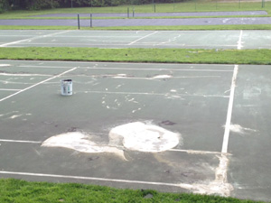 London Ontario tennis court before resurfacing